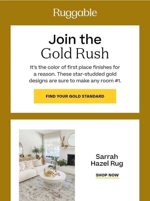 Now Trending: Gold Washable Rugs!