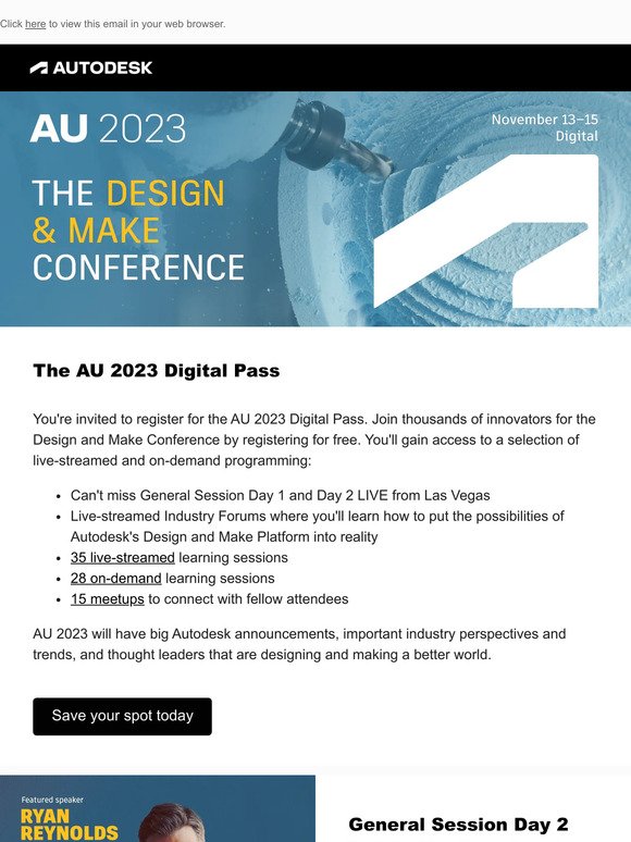 Autodesk Get your AU 2023 Digital Pass today Milled