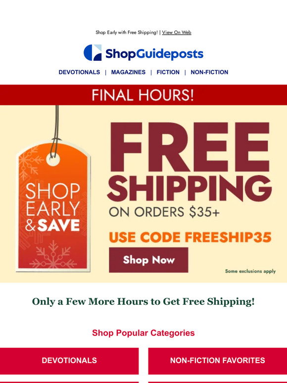 Shopguidepost Org Guideposts: Don't Miss! Just Hours Left! ⏰ | Milled
