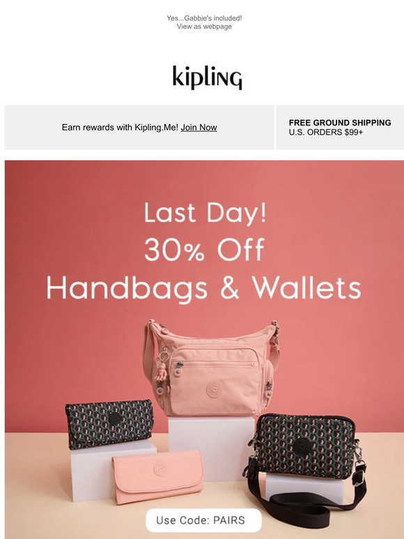 Very Last Day! 30% Off Handbags & Wallets