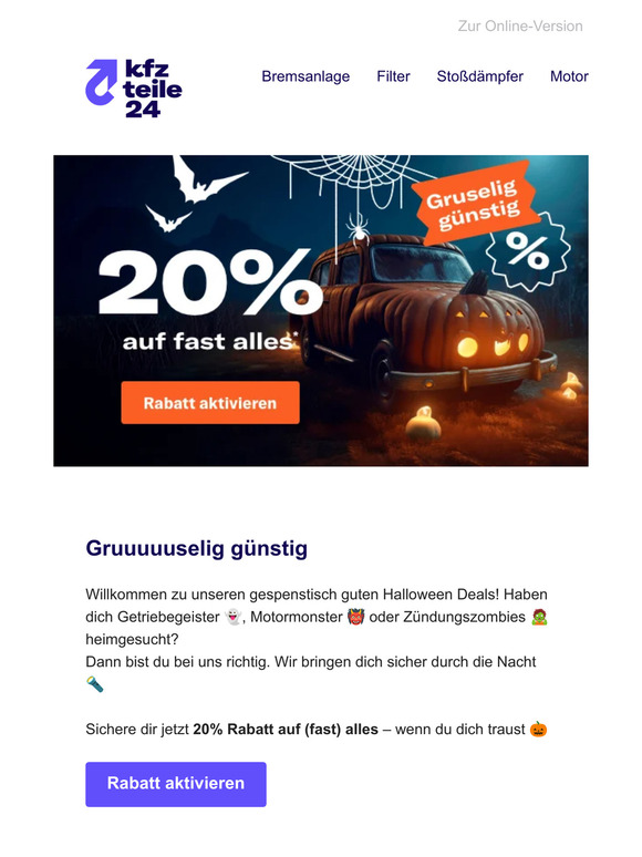 BOOO! Jetzt sparst du 20% 🎃