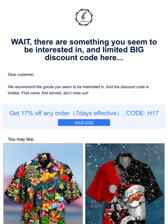 WAIT, there are something you seem to be interested in, and limited BIG discount code here...