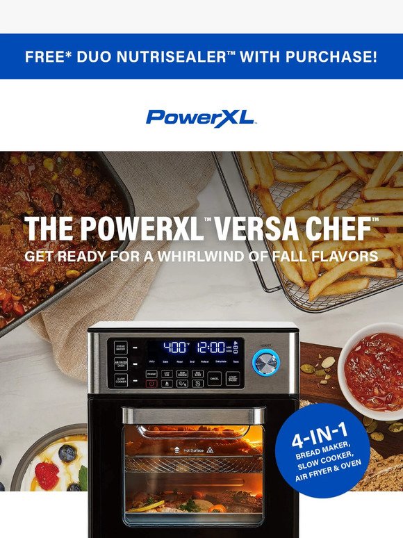  PowerXL 4-in-1 Versa Chef Air Fryer, Oven, Bread Maker