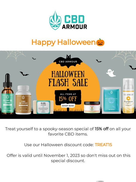 Happy Halloween! Get 15% off your purchase 👻