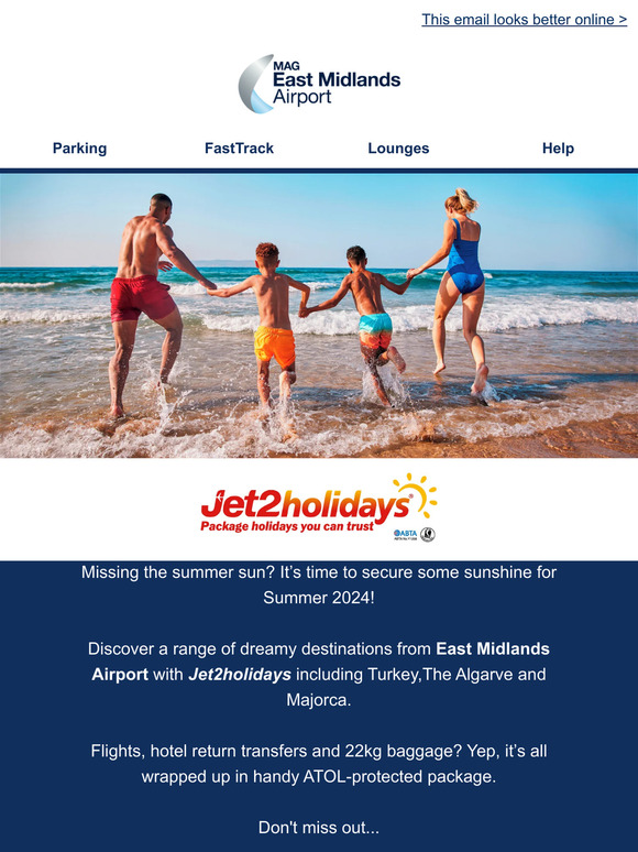 East Midlands Airport Secure Summer 2024 with Jet2holidays Milled