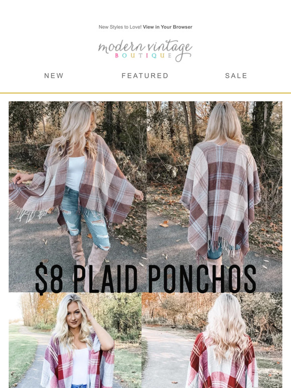 $8 Plaid Poncho/Scarves! It's Getting Cold!