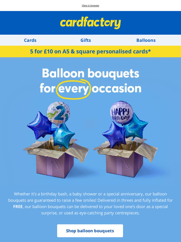 Card Factory Balloon bouquets that rise to any occasion! 🎈 Milled