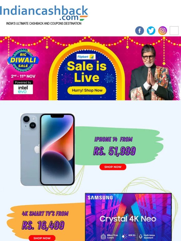 Flipkart Big Diwali Sale is Live: Unlock Exclusive Diwali Deals!