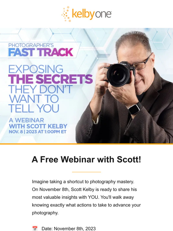Join Scott Kelby’s FREE Webinar on Nov. 8th!