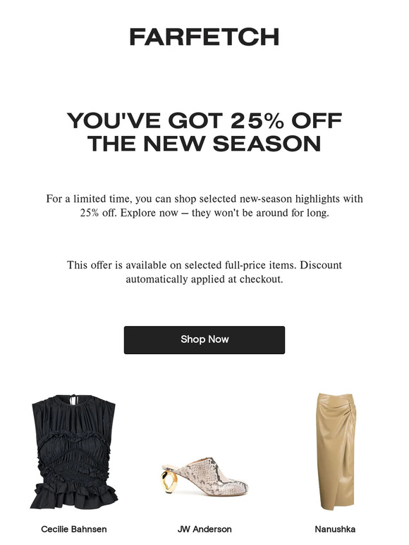 Enjoy 25% off your new wardrobe