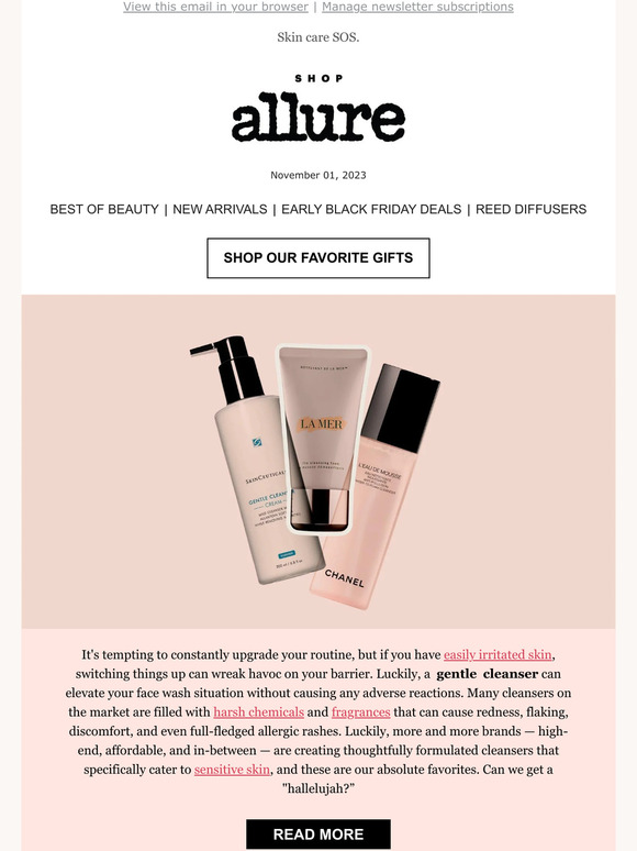 Allure Beauty Box The 8 Best Cleansers for Sensitive Skin, According