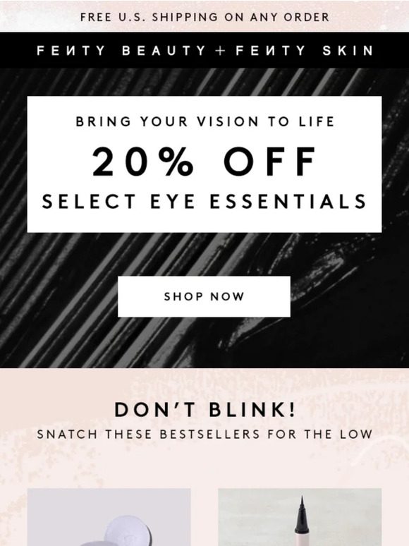 Don’t blink! 20% off select eye essentials 👀