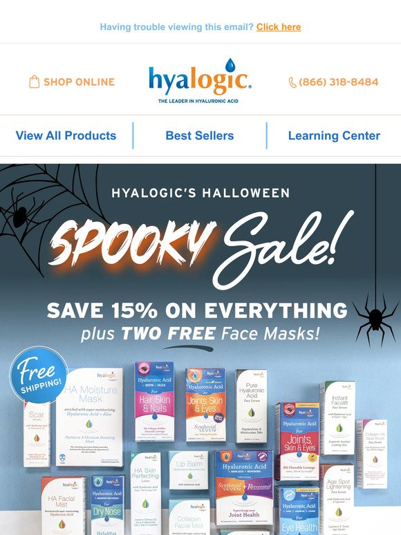 Final Day – Halloween Sale 15% Off + Free S&H + 2 Free Gifts!