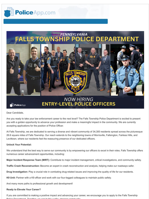 PoliceApp: PoliceApp.com: Elevate Your Career with Falls Township PD ...