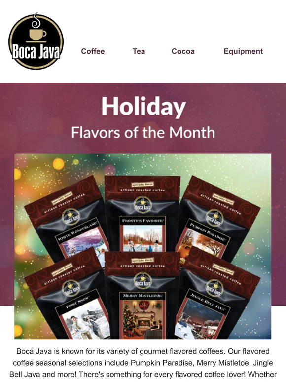 Boca Java Coffee Holiday Flavors are HERE 🎄🥳 Milled