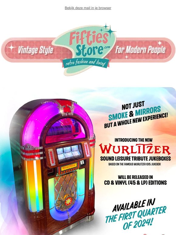 🎉 New Wurlitzer jukebox coming! New items in-store.