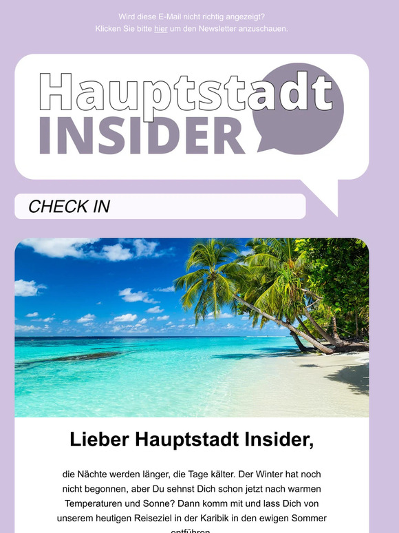 HAUPTSTADT INSIDER: Sommeroase im Winter 🏖️