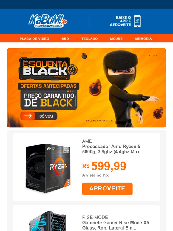 Mais de 30 ofertas do Esquenta Black do KaBuM! para você encontrar