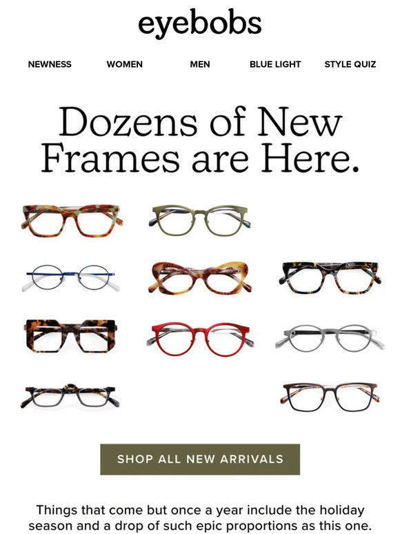 New frames by the dozen — literally.