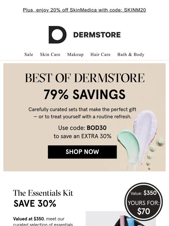 Save an extra 30% on The Best of Dermstore Kits
