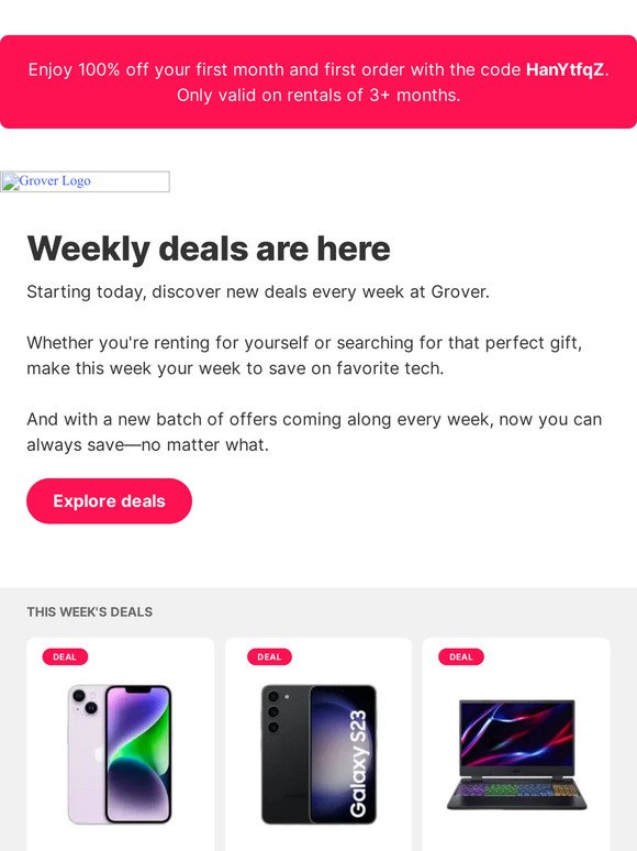 Introducing Grover’s weekly deals 📆