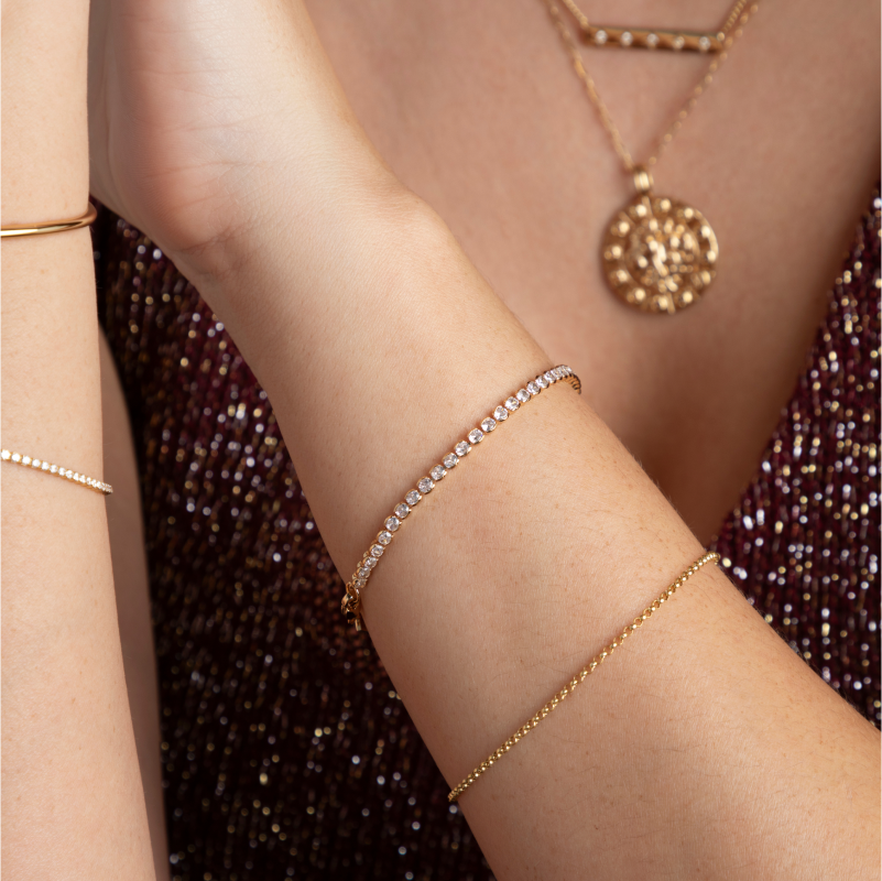 Gleam Tennis Chain Bracelet in Gold
