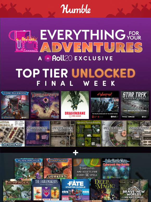 Roll20 RPG Humble Bundle features Dune, Pathfinder, Tales from the