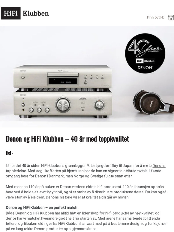 Denon og HiFi Klubben feirer 40 års samarbeid