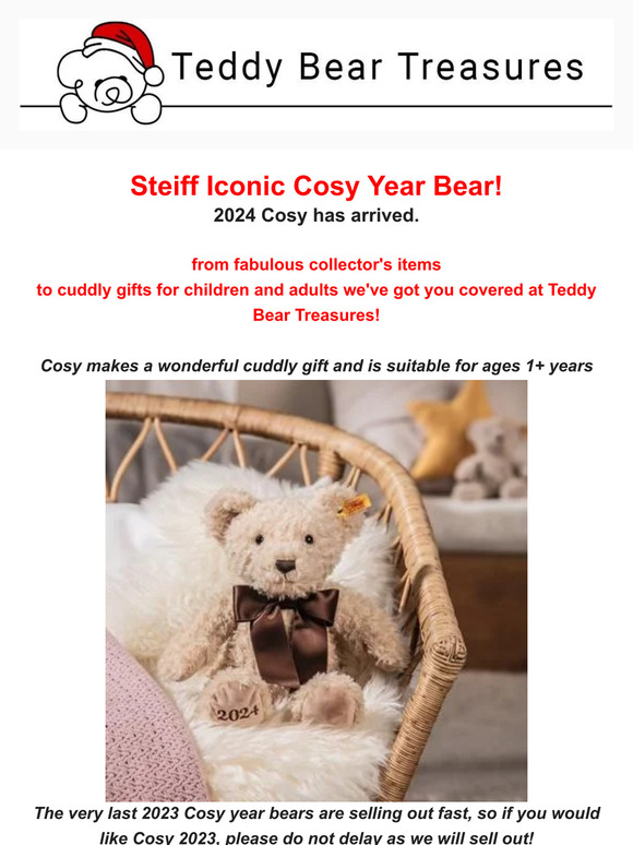 Teddy Bear Treasures Steiff Cosy 2024 Year Bear Has Arrived Milled   C@2x 