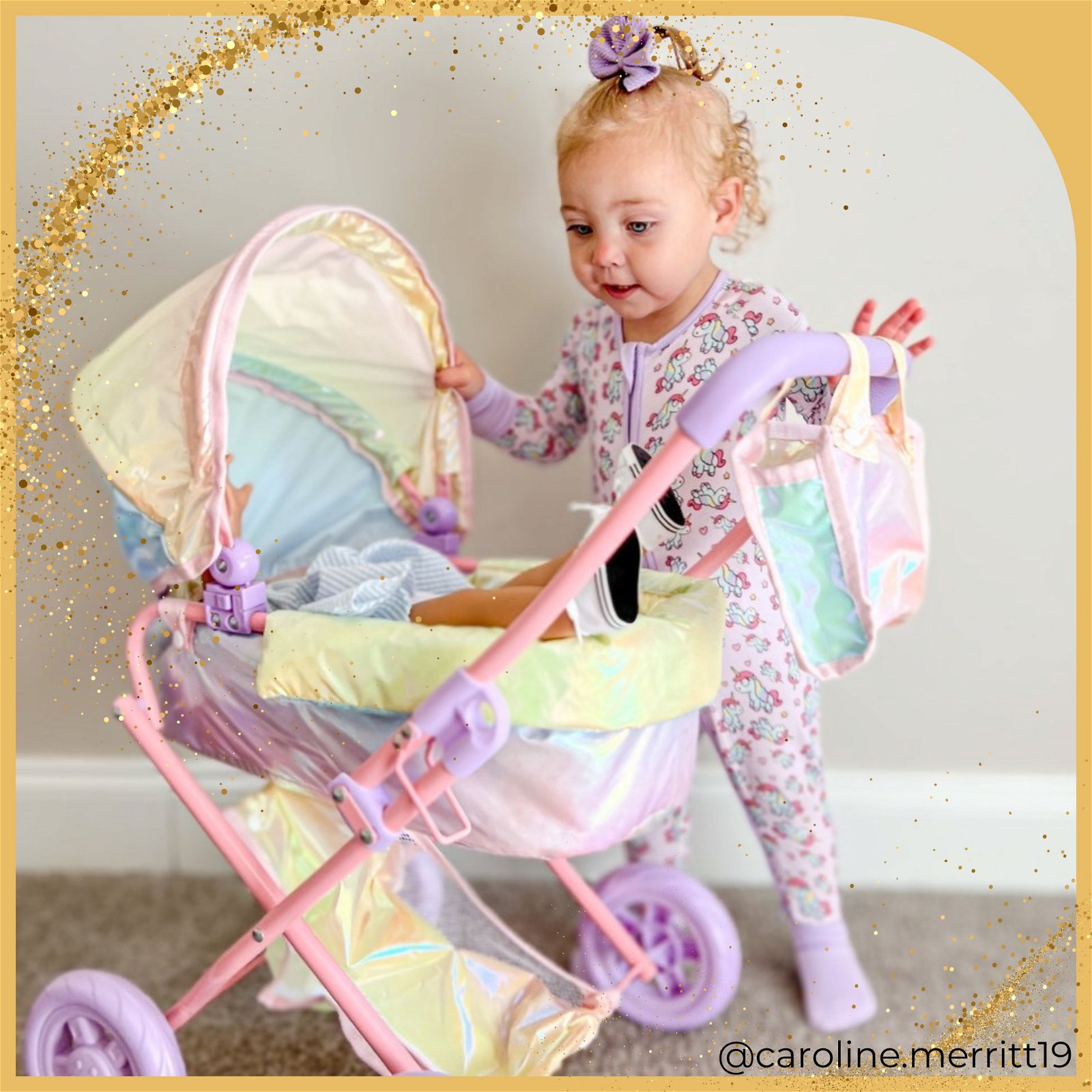 OLIVIA’S LITTLE WORLD MAGICAL DREAMLAND DELUXE BABY DOLL STROLLER AND CARRIER, IRIDESCENT