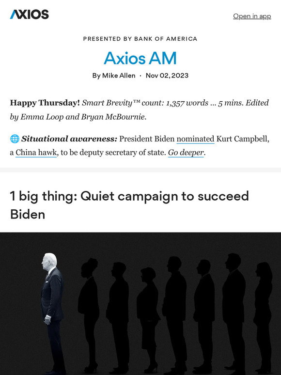 Axios: 🤫 Axios AM: Dems' hidden campaign | Milled