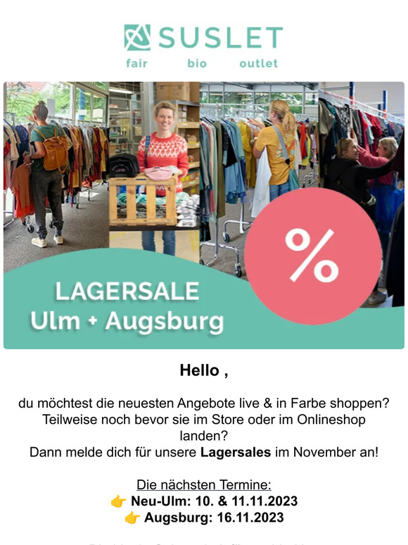 🛍 Lagersales in Ulm & Augsburg