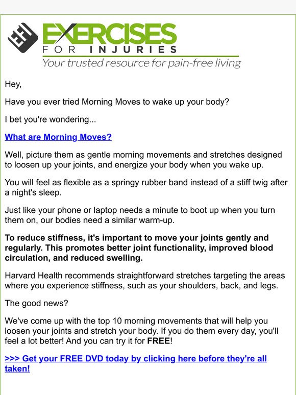 Morning Joint Stiffness? Harvard Experts Say Do THIS!