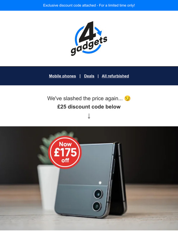 ⚡ Flash Sale! Hurry, save an extra £25 on the Samsung Z Flip4