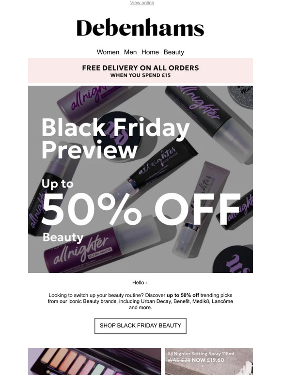 FREE delivery + Explore iconic Beauty buys with up to 50% off —