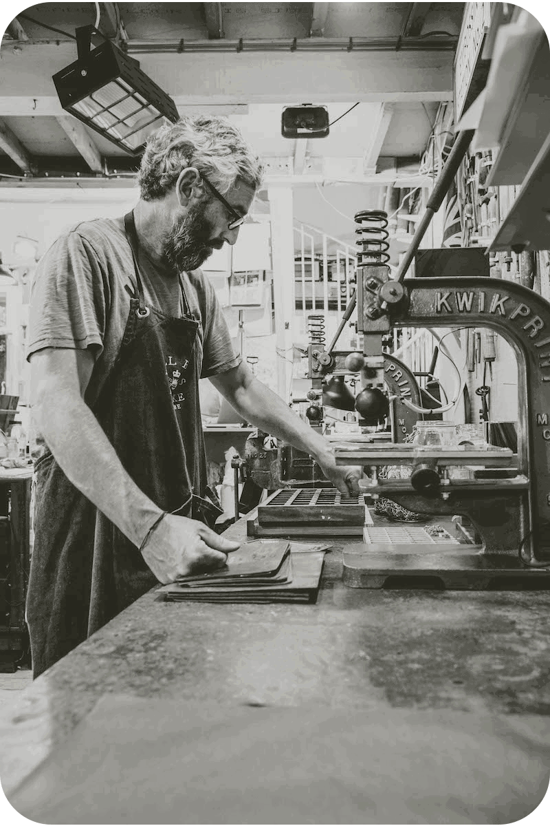 Will at the embossing machine