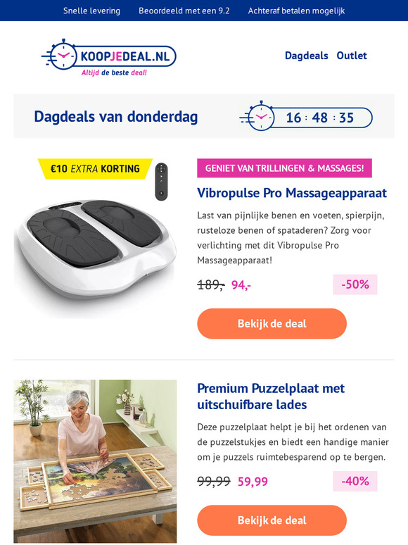 Koopjedeal Nl VibroPulse Massageapparaat Puzzelplaat Met Lades