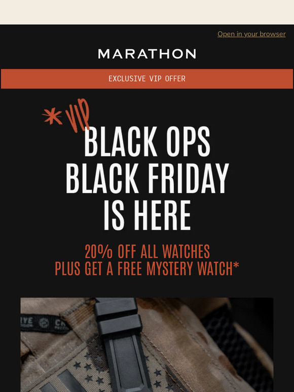 Marathon VIP EXCLUSIVE Black Ops Black Friday Pre Sale is