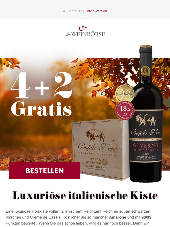 Luxuriöse italienische Holzkiste | ★★★★ Vivino Sterne