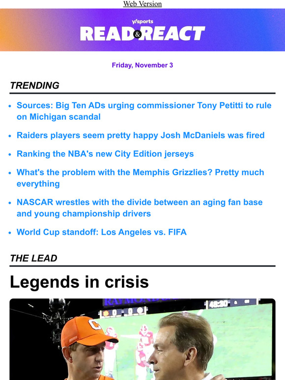 Legends in crisis