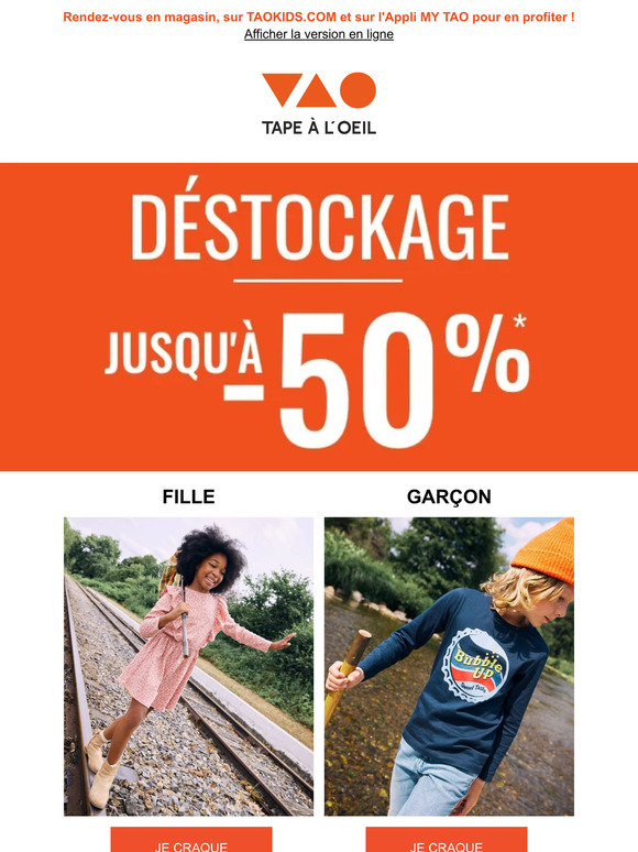 Déstockage jusqu'à -50% : c'est parti ! 🔥