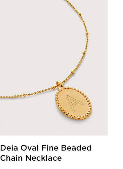 Deia Oval Fine Beaded Chain Necklace | Monica Vinader