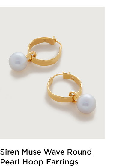 Siren Muse Wave Round Pearl Small Hoop Earrings | Monica Vinader