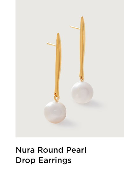 Nura Round Pearl Drop Earrings | Monica Vinader