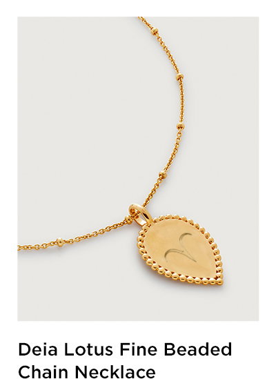Deia Lotus Fine Beaded Chain Necklace | Monica Vinader