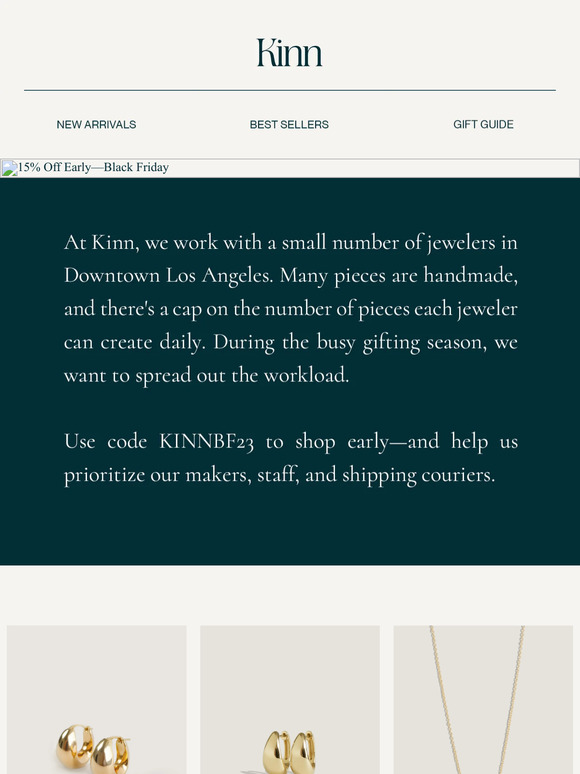 EARLY BLACK FRIDAY—15% OFF