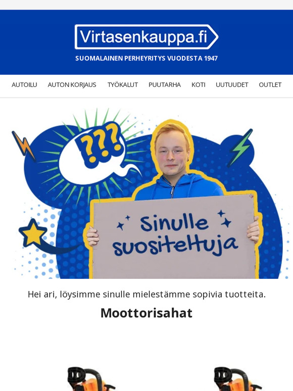 Hei ari, löysimme sinulle muutaman tuotteen.
