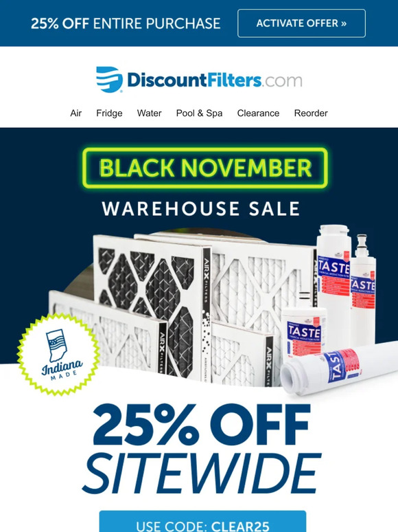 Warehouse Sale: 25% off Your Entire Order