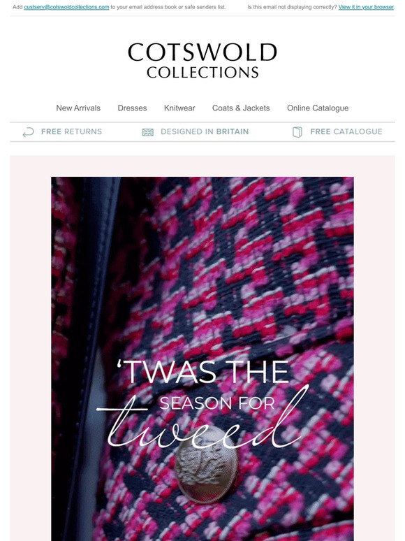 Cotswold Collections 'Twas The Season For Tweed Get The Look Milled
