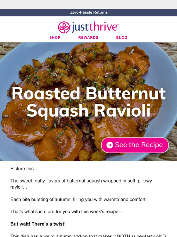 Roasted butternut squash ravioli (recipe)